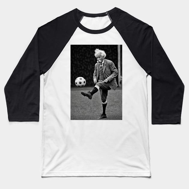 Einstein Kicks It Up: The Football Genius 9 Baseball T-Shirt by MAPublishings